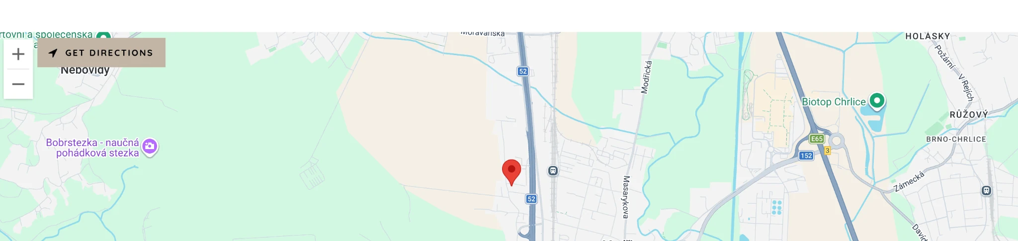 Mapa okolí kanceláře v Modřicích
